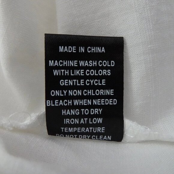 Calessa Embroidered Tunic Top Women's Size XL White Blue Loose Fit Boho Peasant - Picture 11 of 11